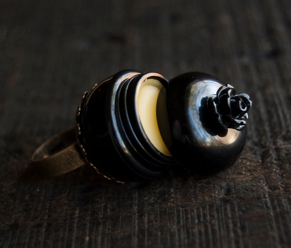 Lip Balm Locket Ring Poison Secret Compartment Choose Your