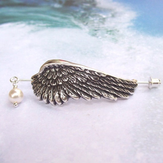 Angel Wing Shawl Pin Silver Wing Lapel Pin Silver Shawl Pin 2217