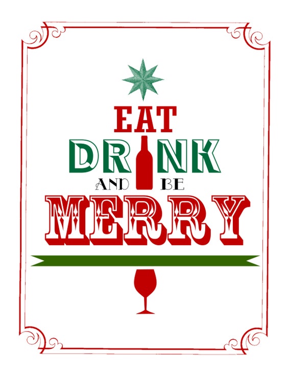Items similar to Eat, Drink, and be Merry Art Print on Etsy