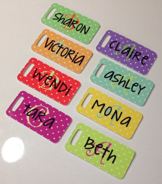 Personalized Bag Tags- monogrammed luggage tags, bridesmaids favor ...