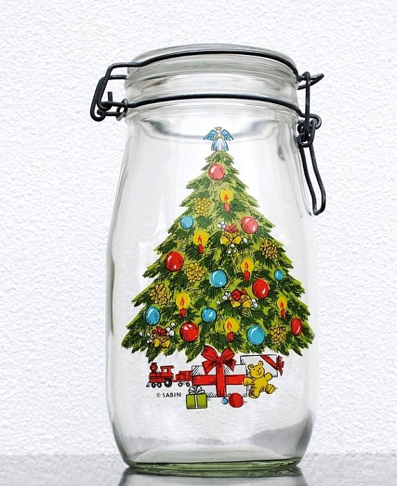Vintage Glass Jar Large Bright Christmas Tree Sabin Carlton