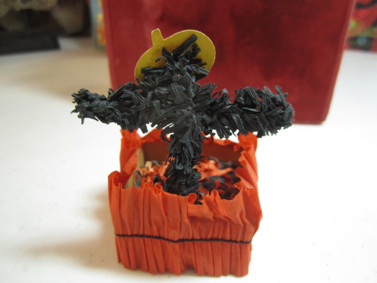 1920's Halloween crepe paper nut cup in orange with by puffadonna