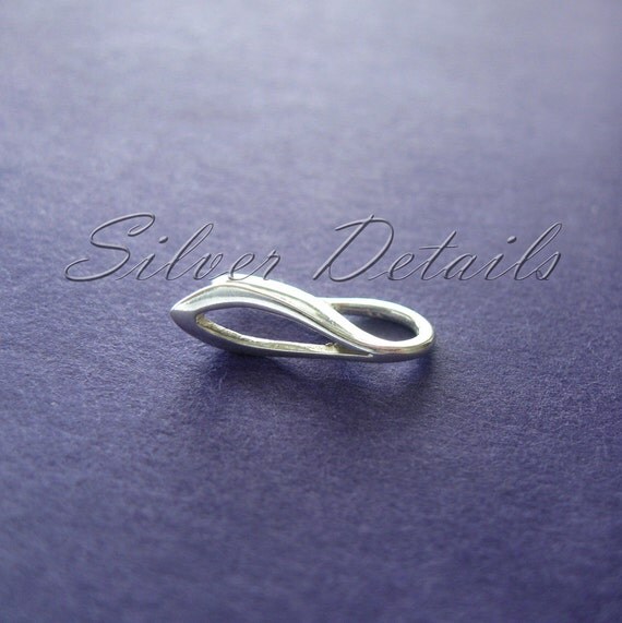 Sterling Silver Pinch Bail for Pendant with Swarovski Crystals