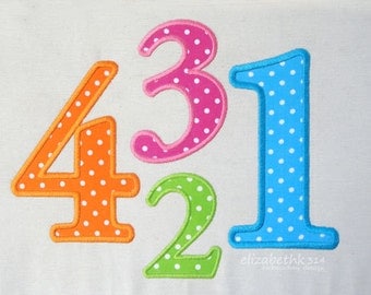 SIZES: 3" 4" 5" 6" - Instant Download - Applique Number 422 - Machine Embroidery Design -Applique design numbers 0-9