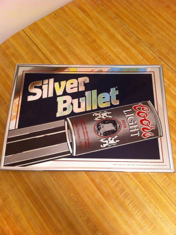 Items similar to Coors Beer Silver Bullet Vintage Beer Mirror on Etsy