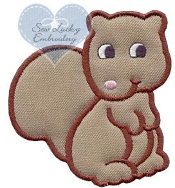 Squirrel Appliqued Embroidered Patch Ready by SewLuckyEmbroidery2