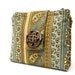 Zipper Pouch Accessory Purse Cotton Wallet Credit Card Purse Zipper Coin Purse ID Holder Paisleys Teal Blue Gold Small Gift