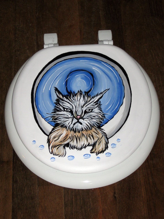 Items similar to Wet cat toilet seat (round seat) on Etsy