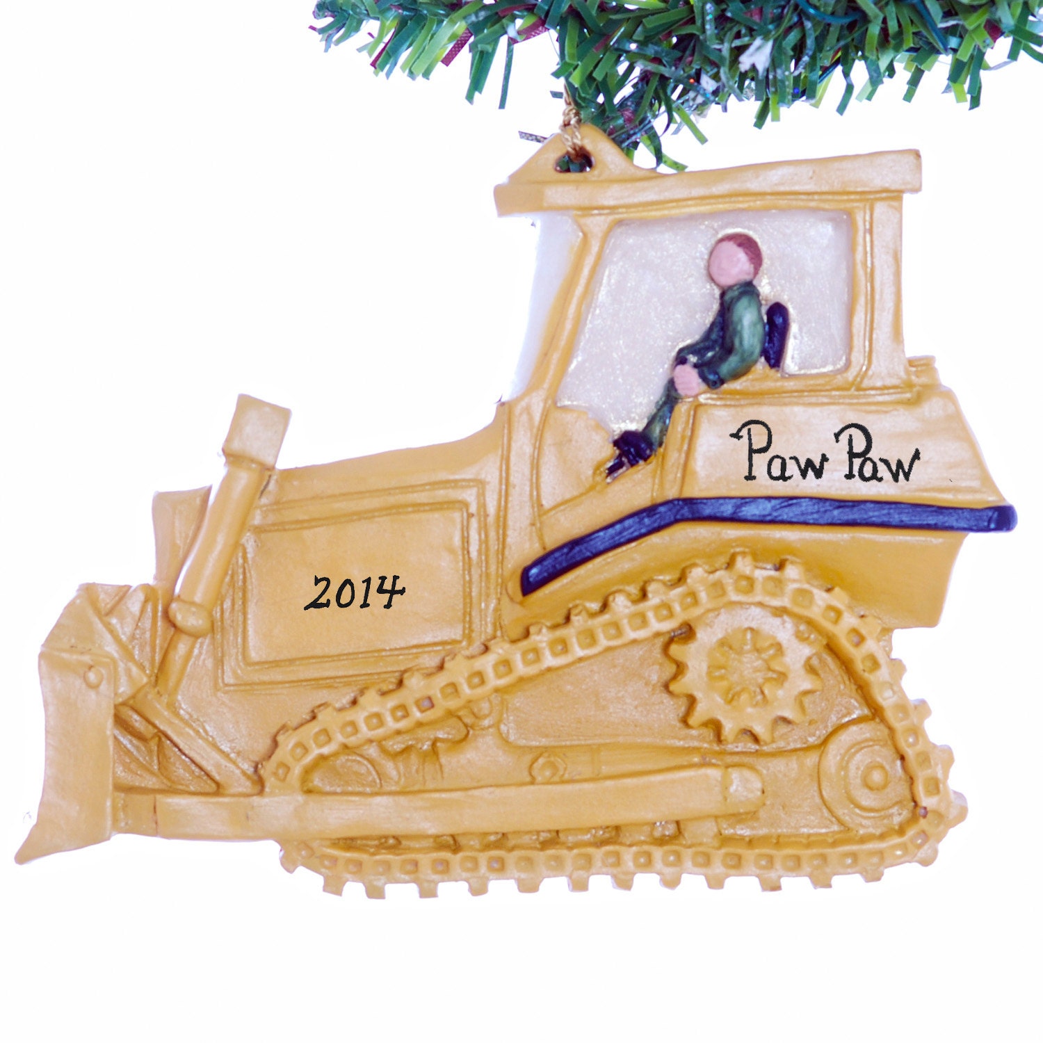 Bulldozer Christmas Ornament 