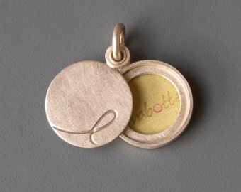 Initial locket sterling silver picture locket personalized locket