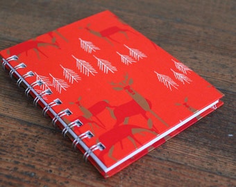 Handmade Spiral Bound - Journal/Notebook (Red Deer Graphic)