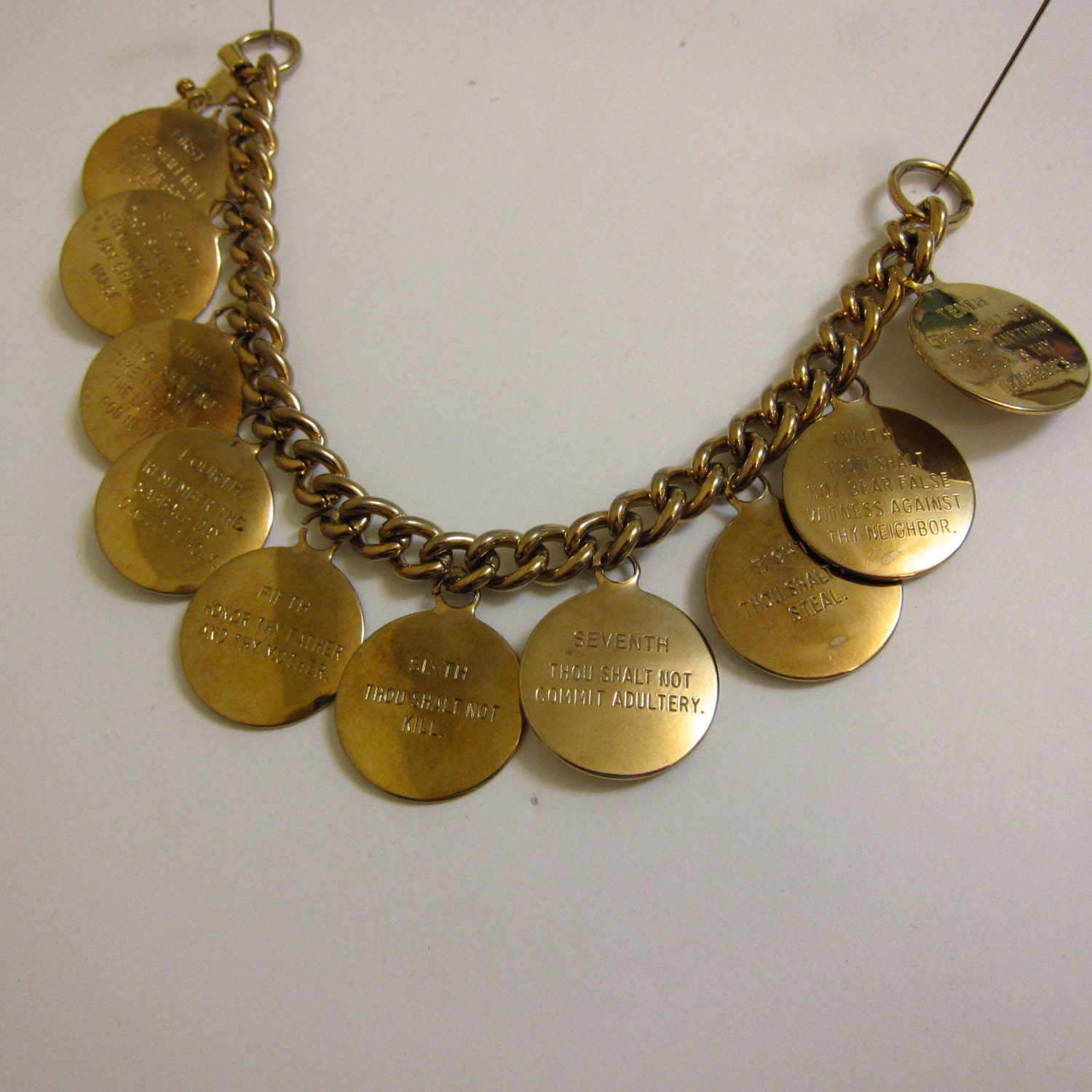 Vintage 10 Commandments Charm Bracelet by cjmcnaughton on Etsy