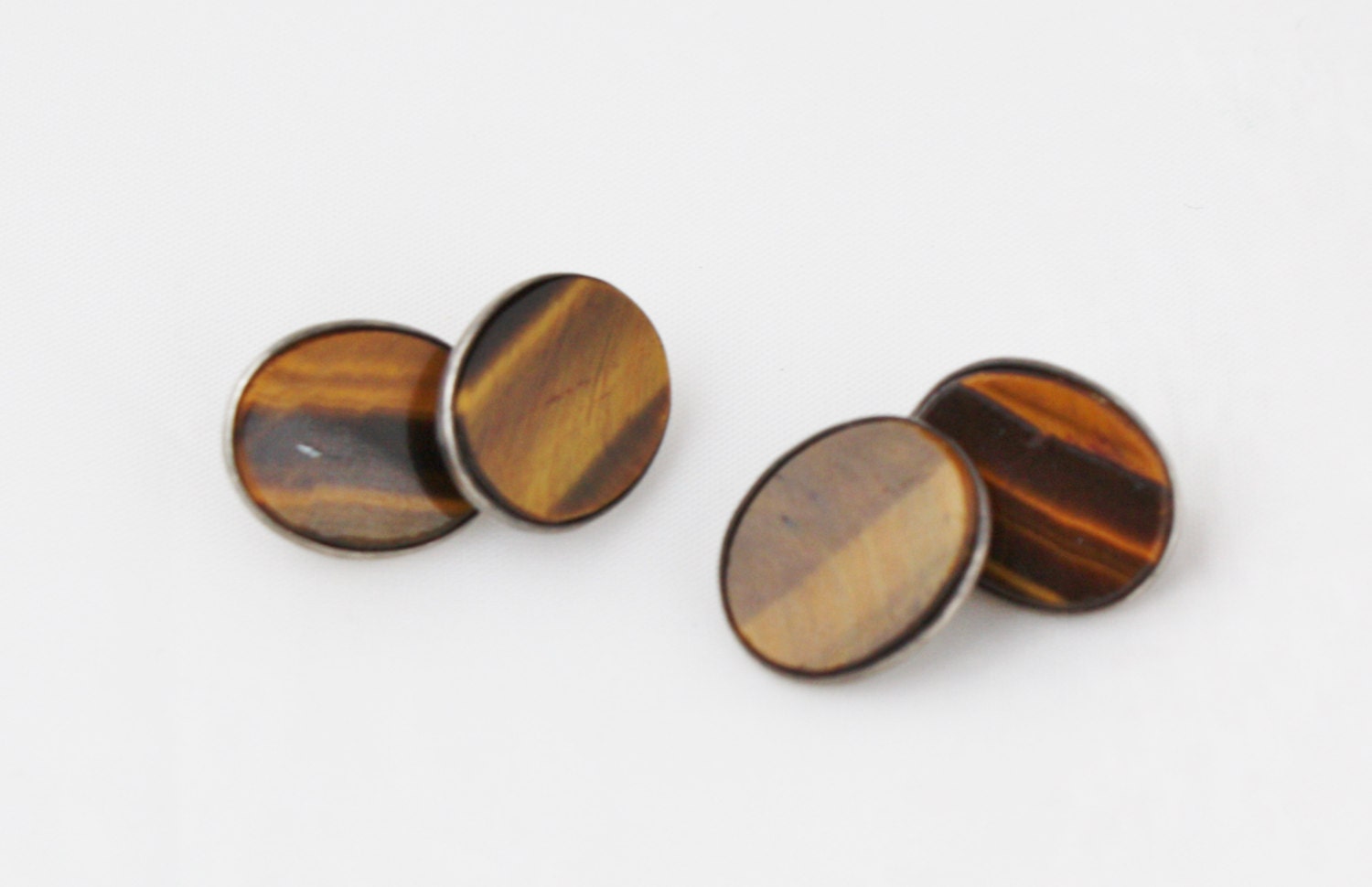 Tiger Eye Vintage Oval Cufflinks Haute Juice