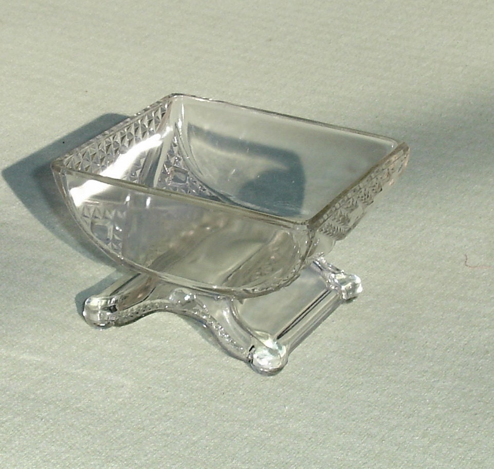 Vintage Square Glass Bowl By Harmoneescreations On Etsy