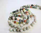 2 Strands of Natural gemstone Faceted Round Beads / 6mm and 8mm