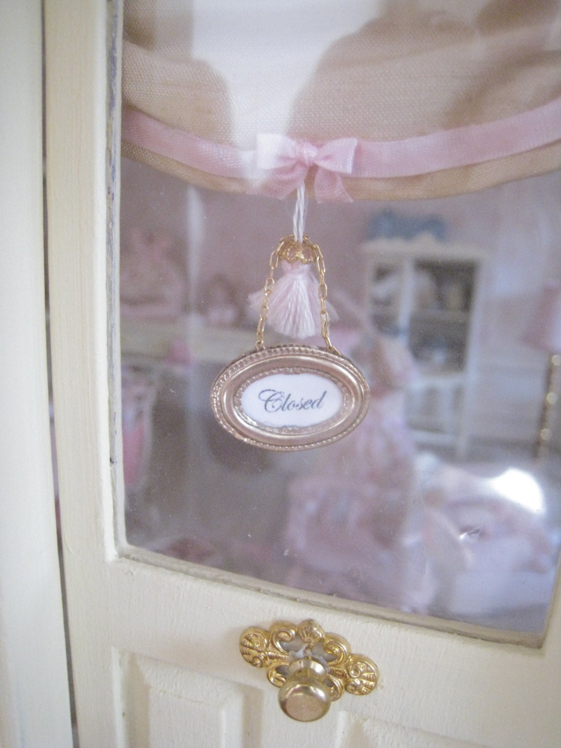 DOLLHOUSE SHOP SIGN. One inch scale door by SyreetasMiniatures