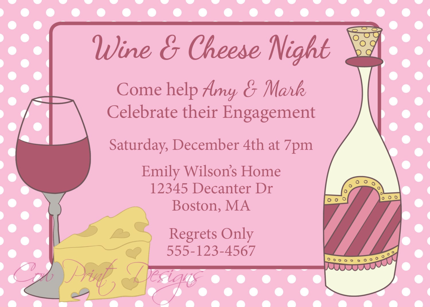 Wine And Cheese Invitations 6