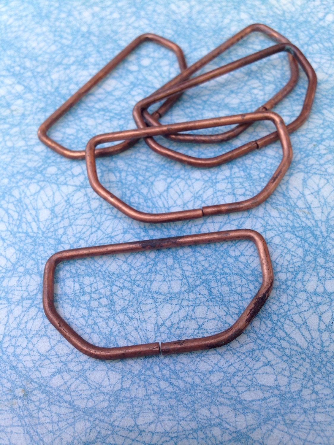 Lot of 5 Copper belt buckle hardware lot copper wire