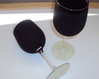 Chalk board paint wine glasses