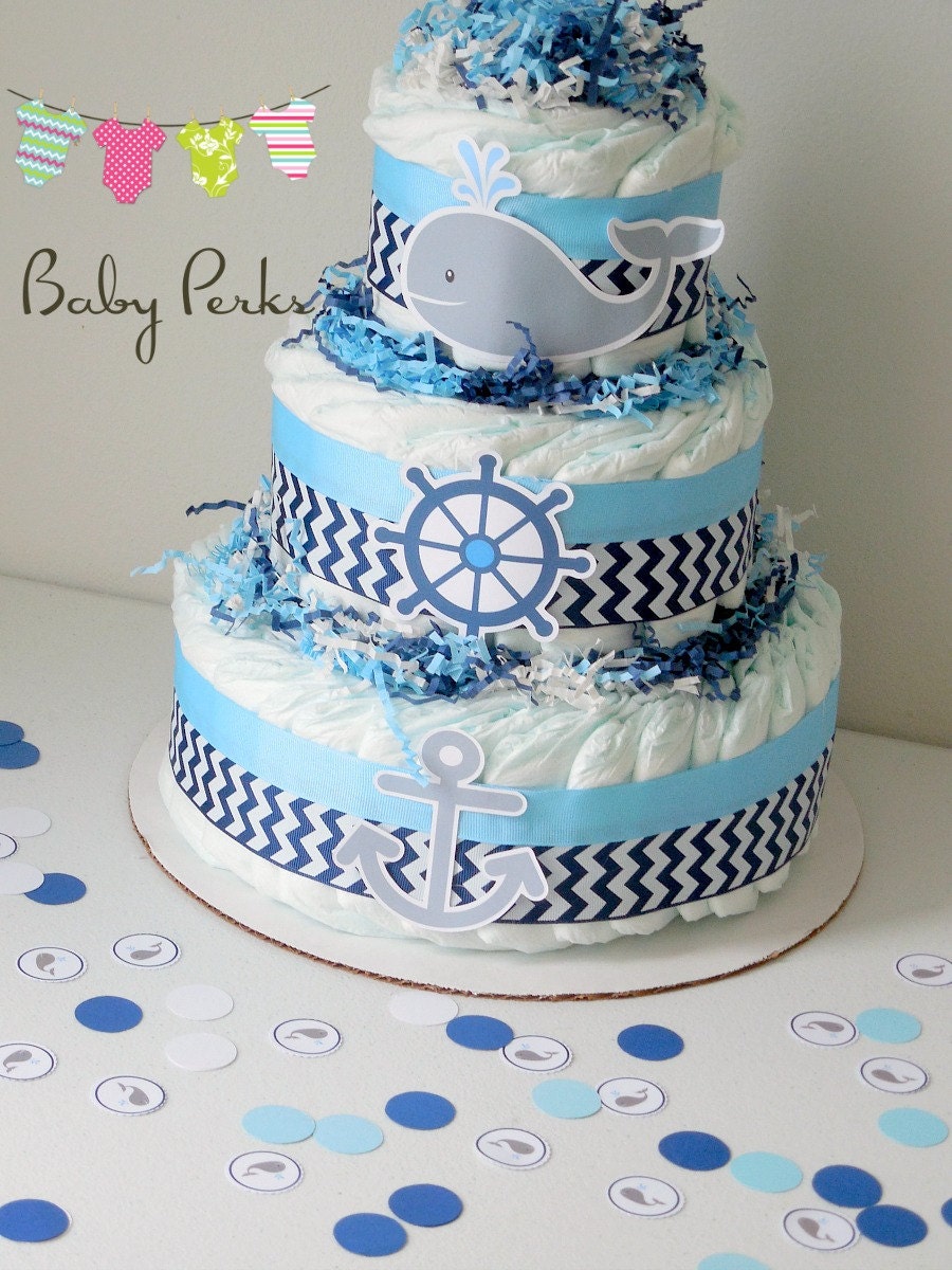 Nautical Baby Shower Centerpieces Nautical Diaper Cake