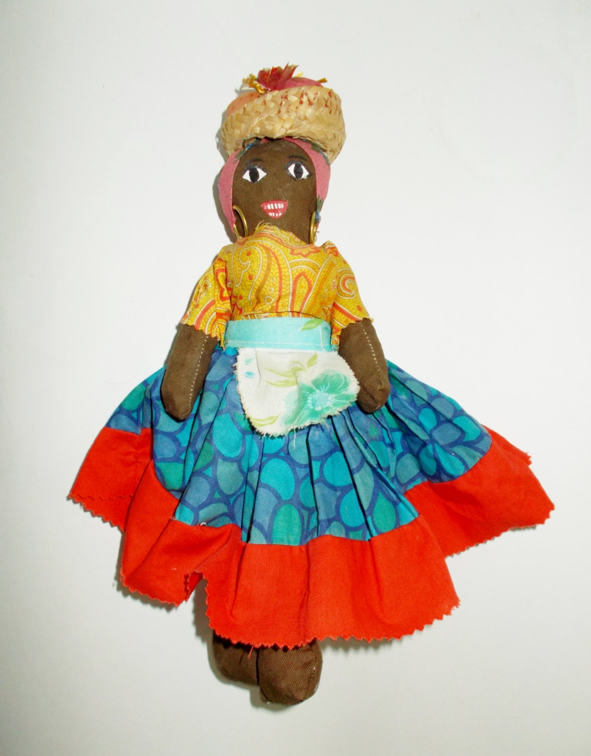 Vintage Doll Jamaican Folk Art Cloth Doll By Nannasthings On Etsy