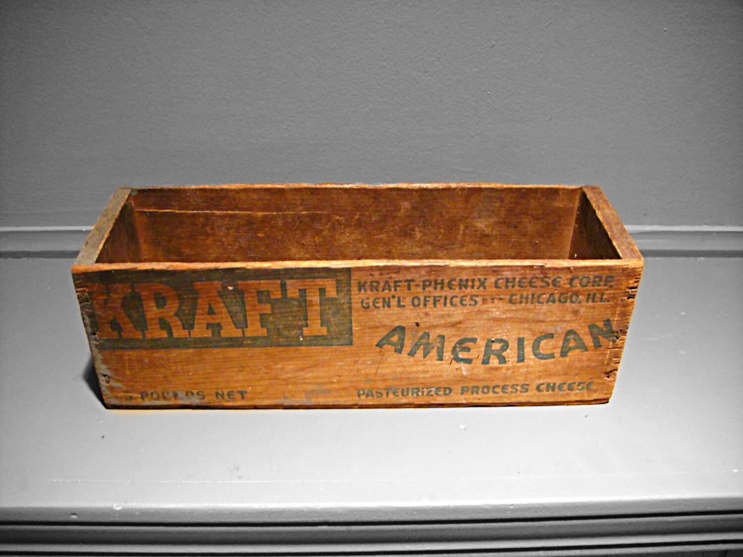 Vintage Kraft Cheese Box Wooden Kraft 1950's