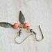 Tribal Earrings for Women Bronze Spears With Vintage Coral Bead Accents, Dangle Earrings Under 25, 20 - J116-8