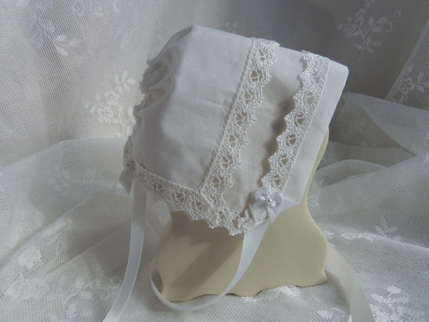 Handkerchief Baby Bonnet Heirloom Magic Hanky Bonnet ANNABELLA