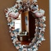 Home Decor - Shield Shaped SEASHELL MIRROR With White CORAL & Coquina Sand