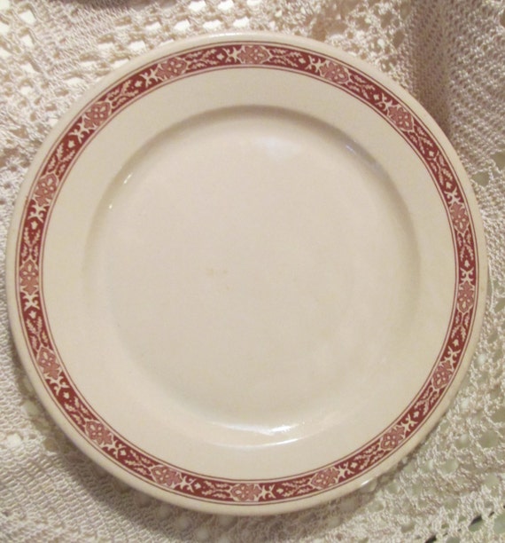 Vintage Buffalo China Tan Body/Brown Pattern Restaurant Ware