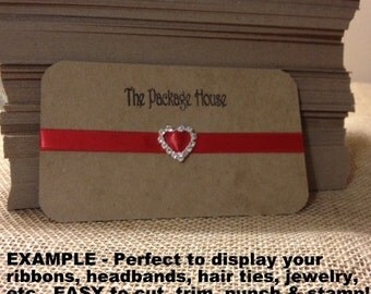 Headband Card, Kraft Headband Display Cards, 5x7, Choose your Quantity, Chipboard, Paperboard - Perfect for Displaying Headbands. Stampable.