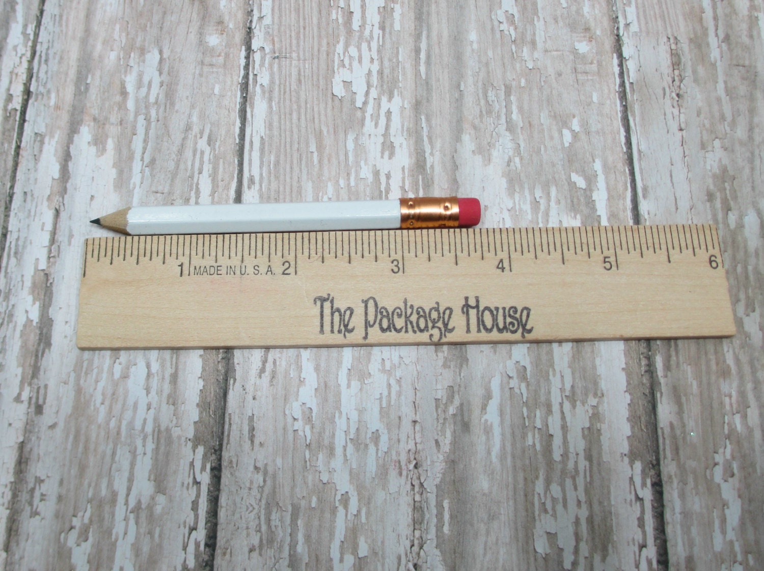 50 White Mini Pencils With Erasers Golf Pencils by ThePackageHouse