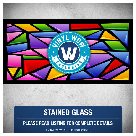 Wall Border Decal STAINED GLASS 1 Set 16 ft x 6 in by VinylWOW