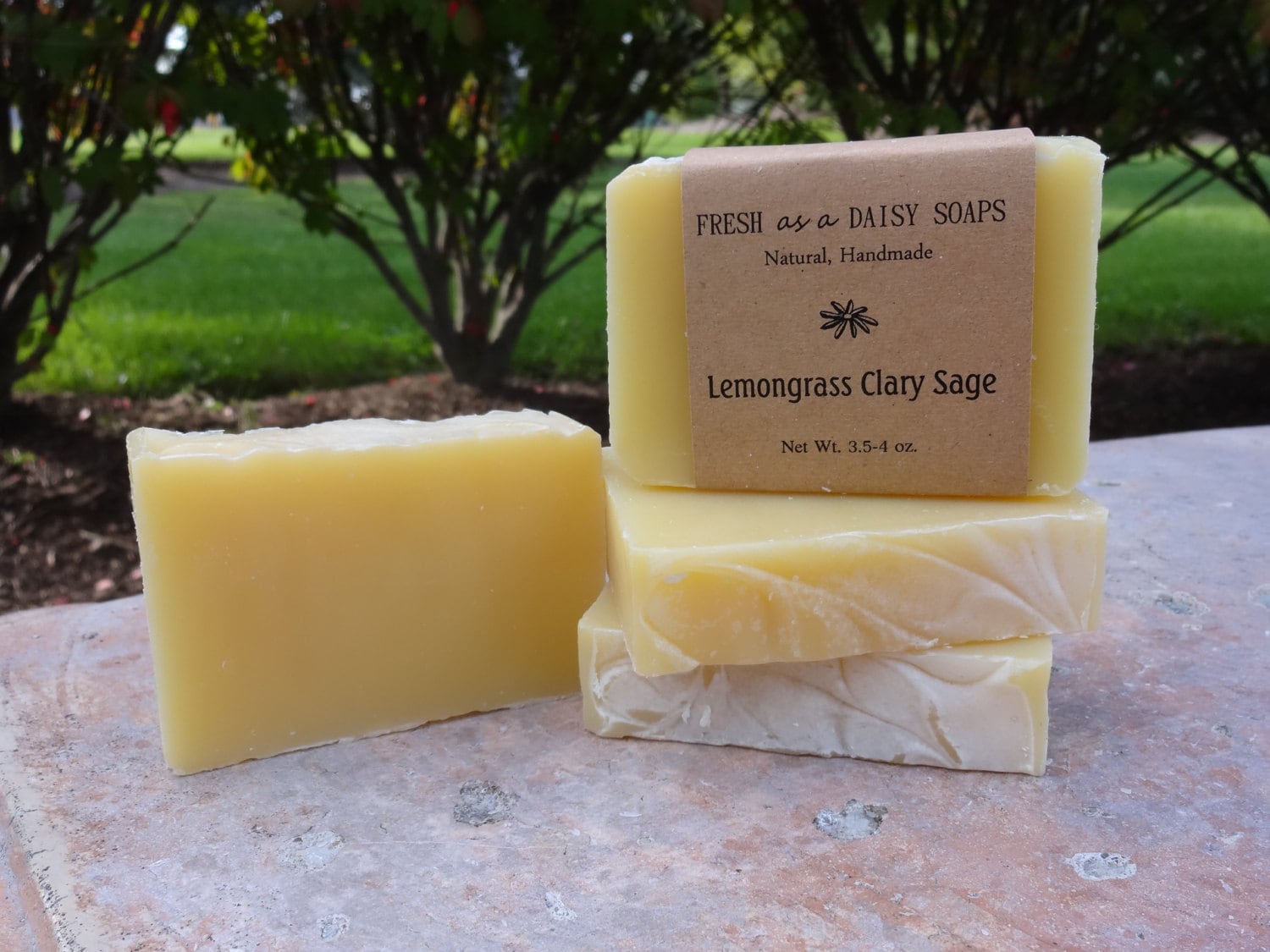 Lemongrass Clary Sage Natural Handmade Soap Cold Process