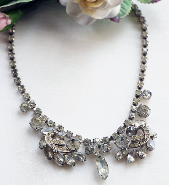 Vintage 1950s Signed Weiss Rhinestone Necklace 8007