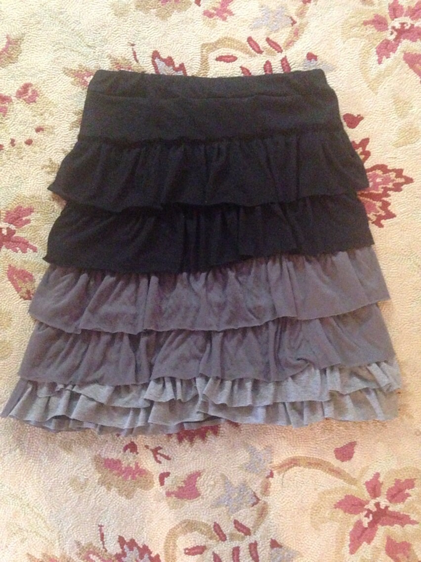 Womens Black and Gray Ruffle Skirt size by RhinestonesandTutus