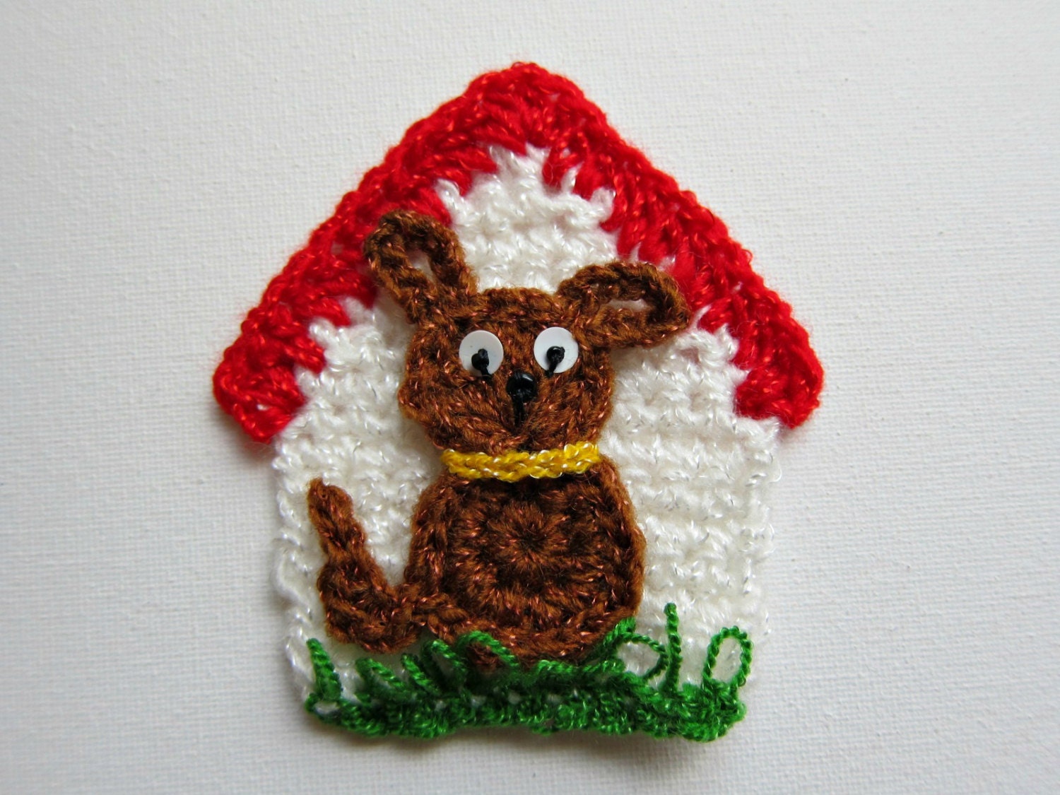 2pc 3.5 Crochet DOG n' HOUSE Applique Etsy