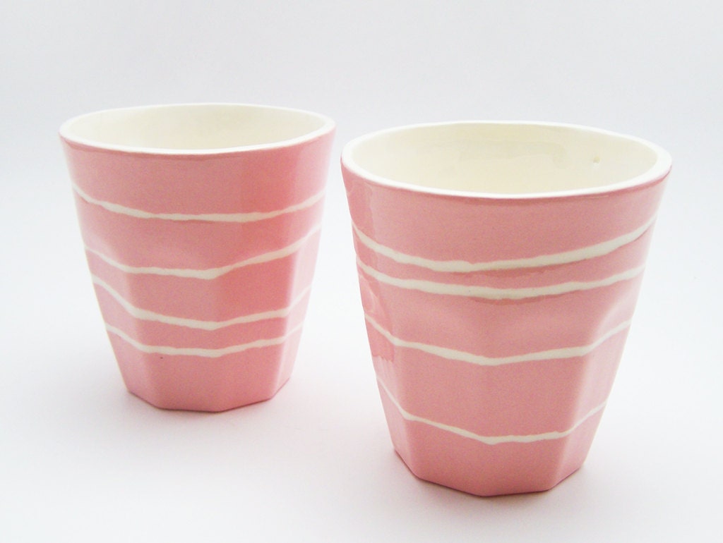 Two Ceramic Latte Cups Latte Cups Espresso Cups Ceramic Tumblers
