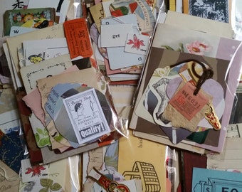 100+ Pc Vintage Mini Paper Pack Found Paper Junk Journal Kit