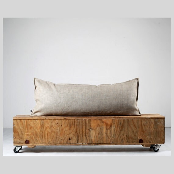 Lumbar pillow cover - linen euro sham, linen pillow cover, linen cushion, linen bench cushion, linen bedding, trendy pillows 0024