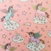 Cute Unicorn Print Japanese Fabric Pink - 110cm x 50cm