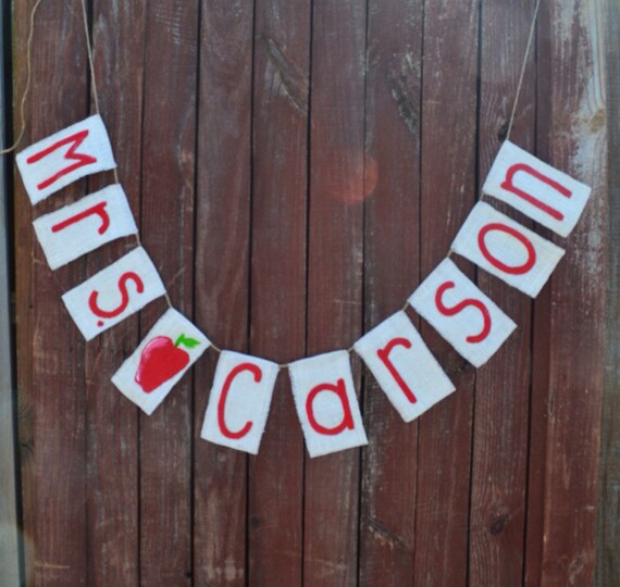 Custom Teacher Name Banner Garland by GiftsbyGaby on Etsy