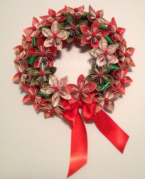 wreath christmas origami flower wreath, flowers, wreath, origami wreath, paper paper christmas holiday