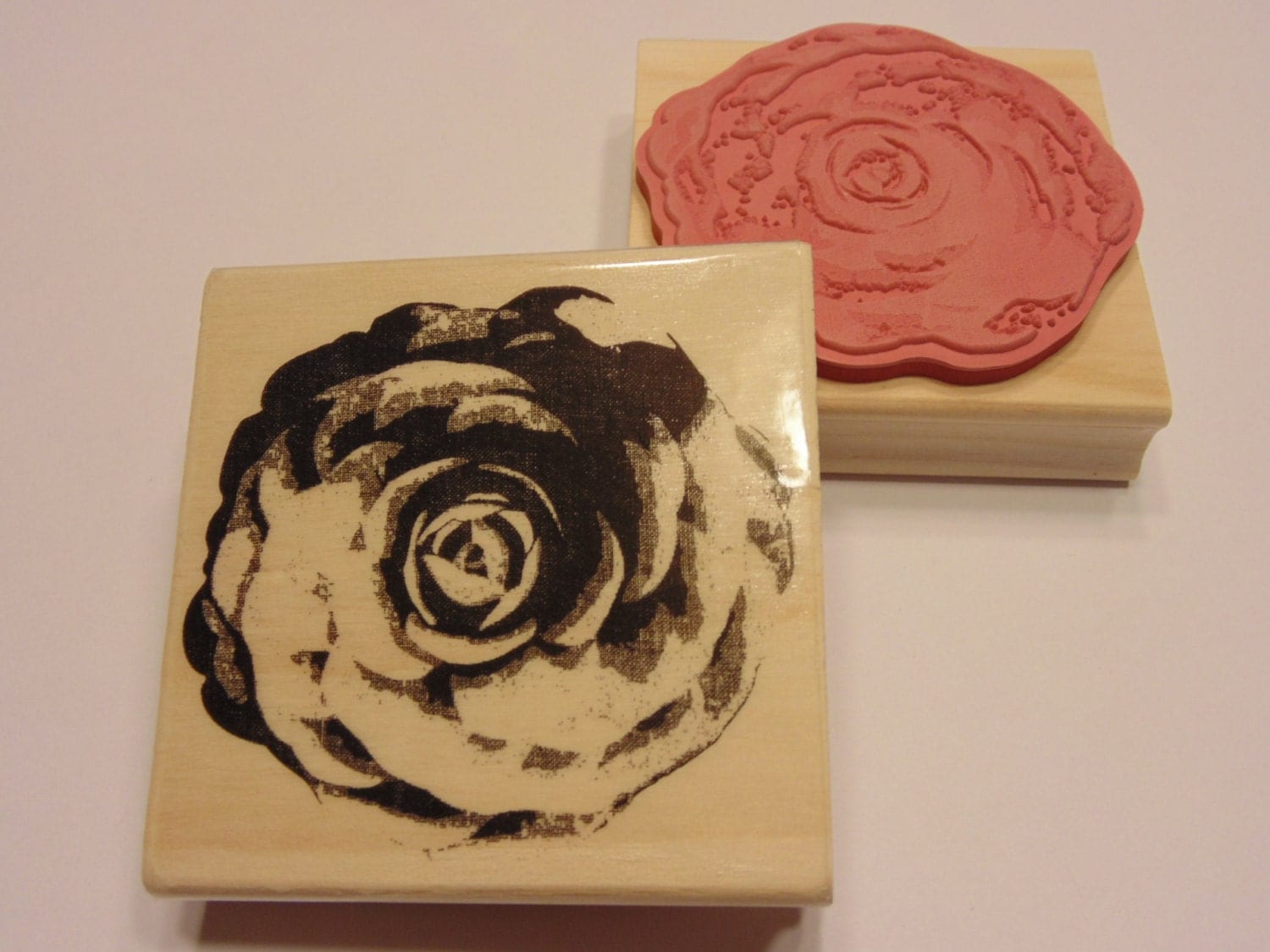 Large Rose rubber stamp 70 mm A11 by petrascrafts64 on Etsy