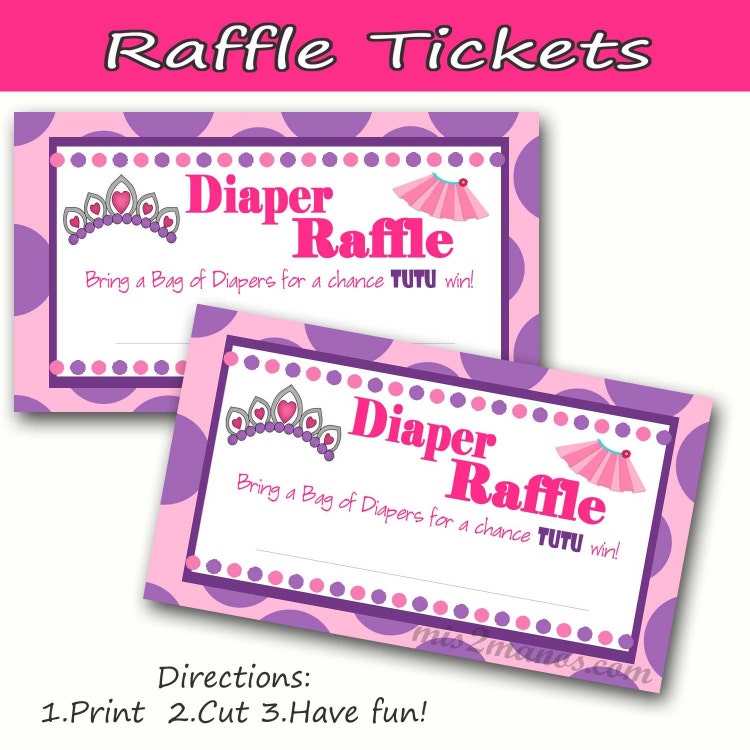 Tutus and Tiaras Baby Shower Diaper Raffle by M2MPartyDesigns