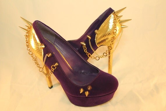 purple spike heels