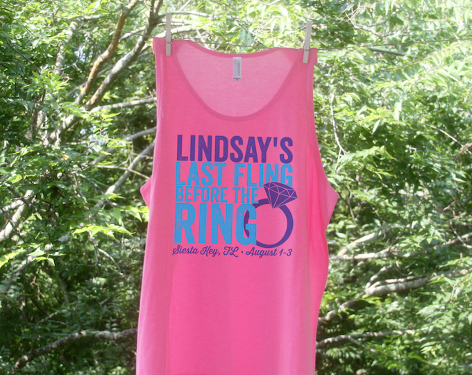Sets - Last Fling Before the Ring : Personalized Bachelorette Tanks