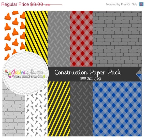 50% OFF - INSTANT DOWNLOAD, construction digital paper - tool background - commercial use - brick background - toolbox texture - card makin Il_570xn