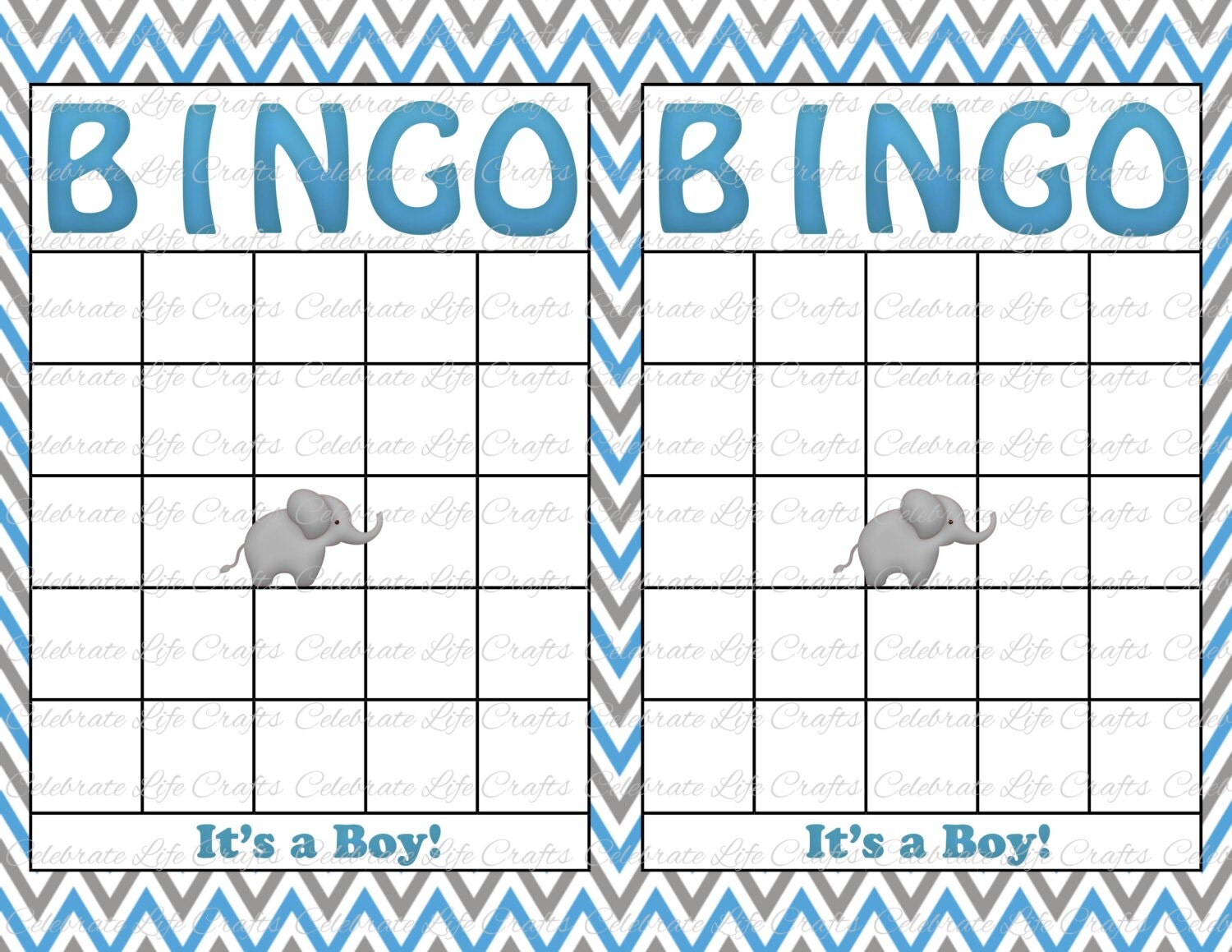 Blank Baby Shower Bingo Cards Printable by CelebrateLifeCrafts