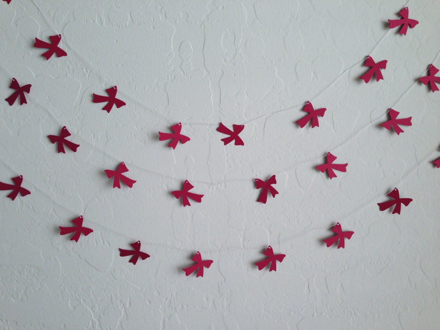 Bow Garland Party Garland Red Bow Garland Ribbon Garland